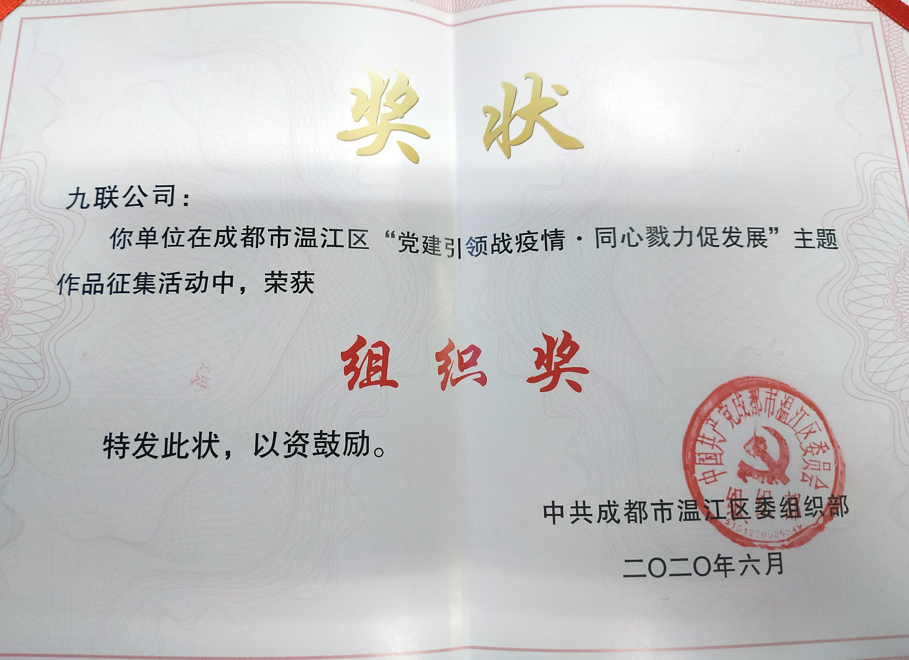 20年“黨建引領戰(zhàn)疫情，同心戮力促發(fā)展主題作品征集活動”組織獎“.jpg